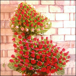 "Flower Basket with Roses and Chrysanthemums - Click here to View more details about this Product